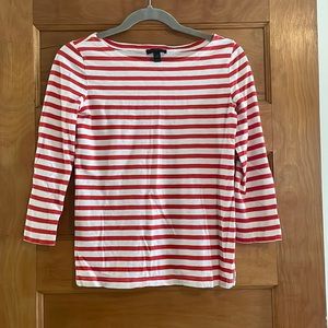 J. Crew Red/White Striped Nautical Boatneck T-shirt Size XXS